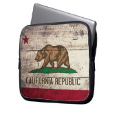 Alte Holzflagge Kalifornien Laptopschutzhülle (Vorderseite Links)