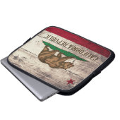 Alte Holzflagge Kalifornien Laptopschutzhülle (Vorne Knopf)