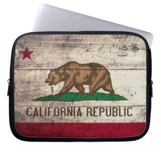 Alte Holzflagge Kalifornien Laptopschutzhülle