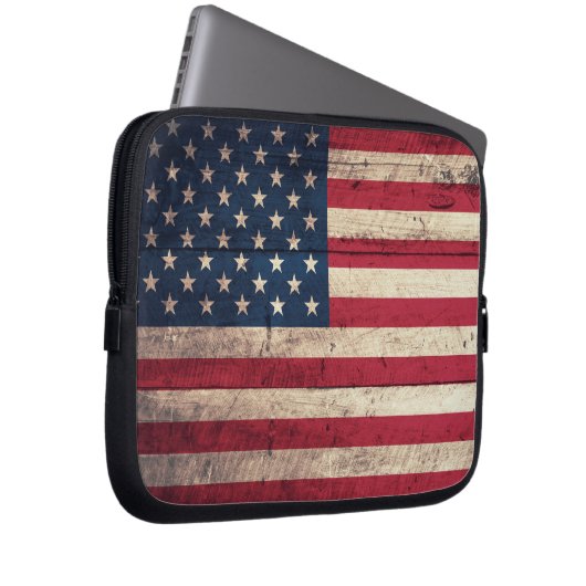 Alte Holzflagge Laptopschutzhülle (Vorne Rechts)