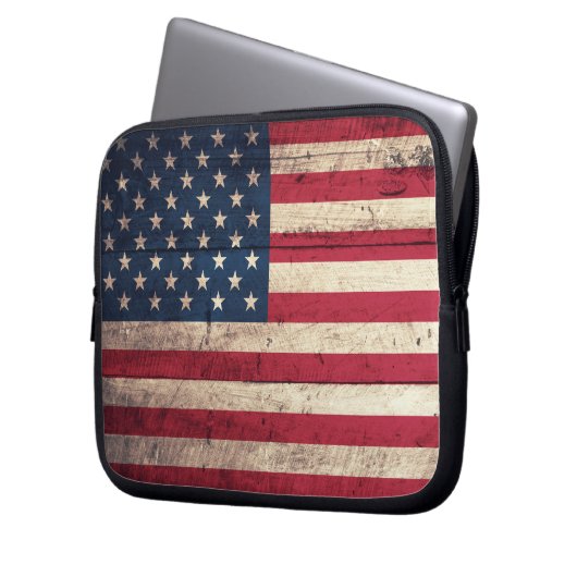 Alte Holzflagge Laptopschutzhülle (Vorderseite Links)