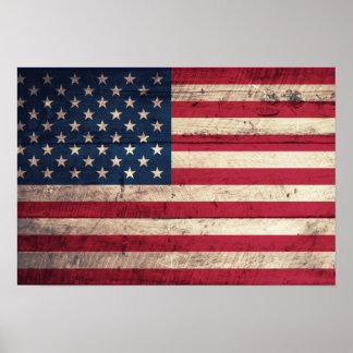 Alte Holzflagge Poster