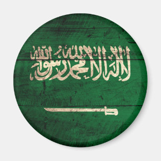 Alte Holzflagge Saudi-Arabien Magnet