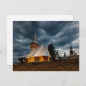 Alte Holzkirche von Chiscau in Rumänien Postkarte (Vorne/Hinten)