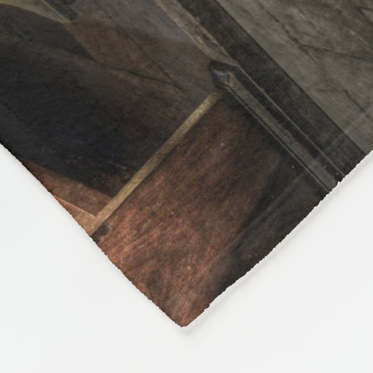 Alte Holzkirchenbank mit Kneeler Fleecedecke (Ecke)