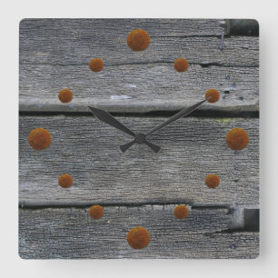 Alte Holzmauer-Uhr Quadratische Wanduhr