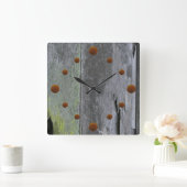 Alte Holzmauer-Uhr Quadratische Wanduhr (Zuhause)