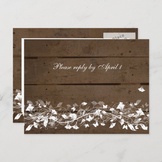 Alte Holzpfanne florale UAWG Einladungspostkarte (Vorne/Hinten)