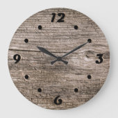 Alte Holzplanken Große Wanduhr (Vorderseite)