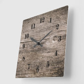 Alte Holzplanken Quadratische Wanduhr (Winkel)