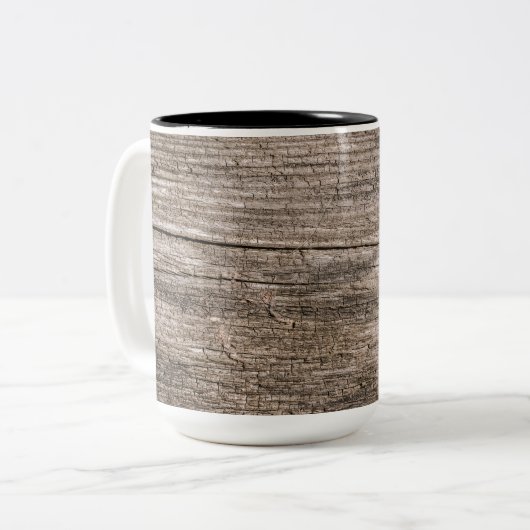Alte Holzplanken Zweifarbige Tasse (Vorderseite Links)