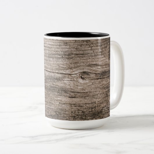 Alte Holzplanken Zweifarbige Tasse (VorderseiteRechts)