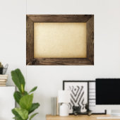 Alte Holzrahmen mit gelbtem Papier im Inneren Poster (Heimbüro)