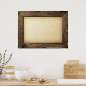 Alte Holzrahmen mit gelbtem Papier im Inneren Poster (Küche)