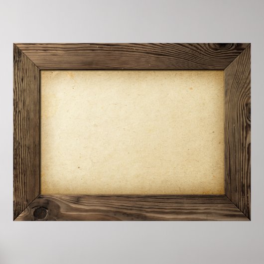 Alte Holzrahmen mit gelbtem Papier im Inneren Poster (Vorne)