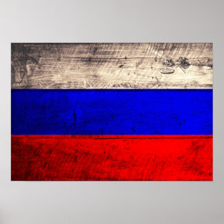 Alte Holzrussische Fahne Poster