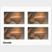 Alte Holzschreibtische und Stuhlaufkleber Rechteckiger Aufkleber (Blatt)