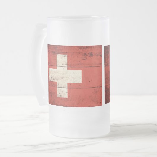 Alte Holzschweiz - Fahne Mattglas Bierglas (Vorderseite Links)
