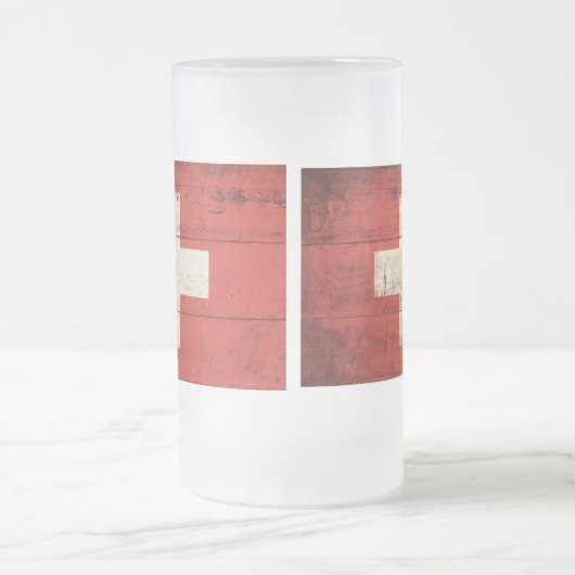 Alte Holzschweiz - Fahne Mattglas Bierglas (Mittel)