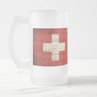 Alte Holzschweiz - Fahne Mattglas Bierglas