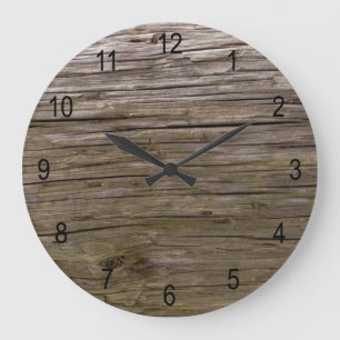 Alte Holzstruktur Große Wanduhr
