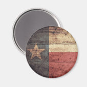 alte Holztexas-Fahne Magnet (Vorderseite/Rückseite)