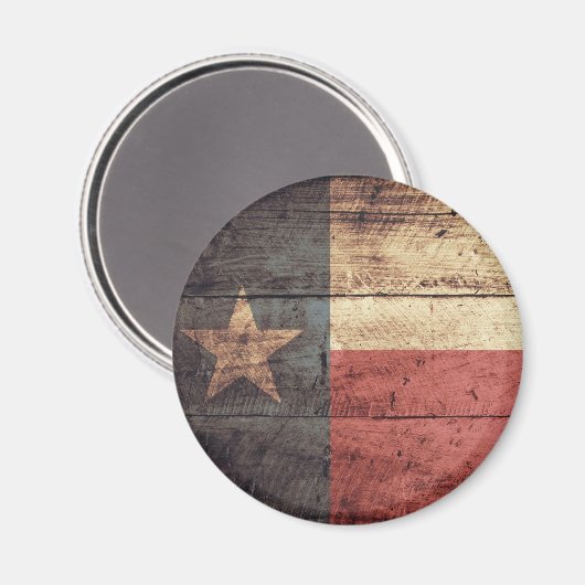 alte Holztexas-Fahne Magnet (Vorderseite/Rückseite)