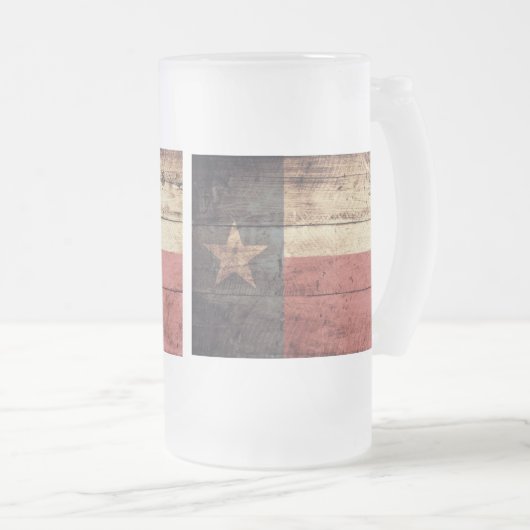 alte Holztexas-Fahne Mattglas Bierglas (VorderseiteRechts)