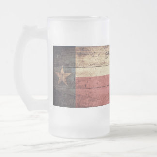 alte Holztexas-Fahne Mattglas Bierglas