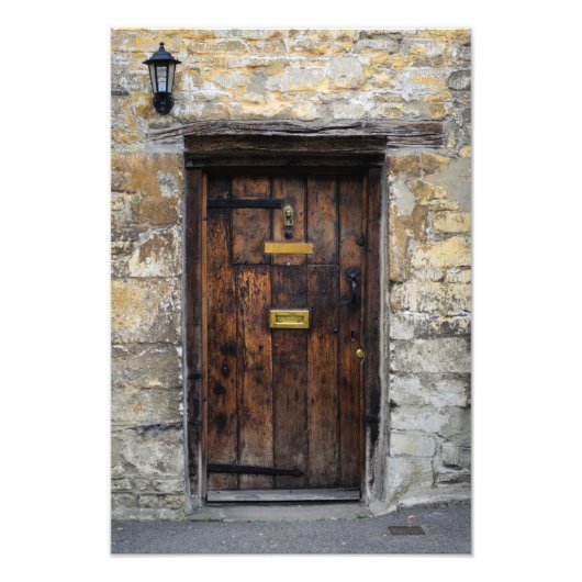 Alte Holztür mit Licht Fotodruck (Vorne)
