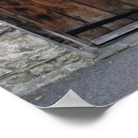 Alte Holztür mit Licht Poster (Ecke)