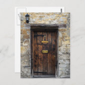 Alte Holztür mit Licht Postkarte (Vorne/Hinten)