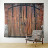 Alte Holztür mit Vintagen Messinghaken Wandteppich (Beispiel (Horizontal))