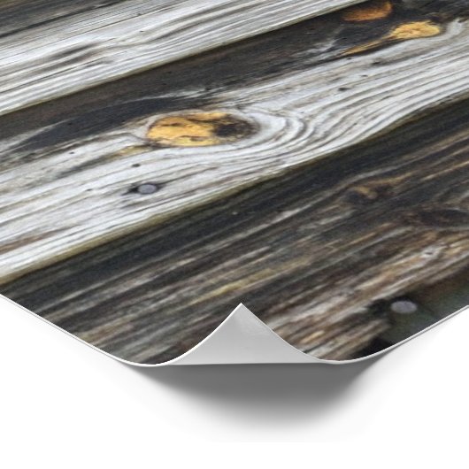 Alte Holzwand mit Fenster Poster (Ecke)