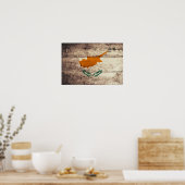 Alte Holzzyprische Flagge Poster (Küche)