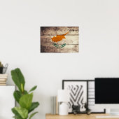 Alte Holzzyprische Flagge Poster (Heimbüro)