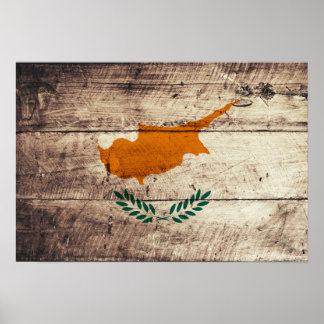 Alte Holzzyprische Flagge Poster