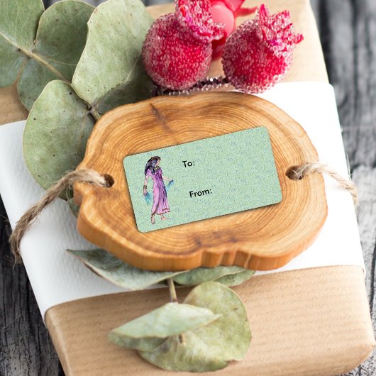 Alte Hübsche ägyptische Lady Princess in Lila Adressaufkleber