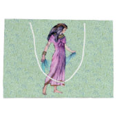 Alte Hübsche ägyptische Lady Princess in Lila Große Geschenktüte (Rückseite)