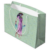 Alte Hübsche ägyptische Lady Princess in Lila Große Geschenktüte (Rückseite Schrägansicht)