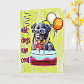 Alte Hunde sind Cool zum Geburtstag Karte (Gelbe Blume)