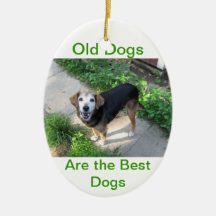 Alte Hunde sind die besten Hunde Keramik Ornament