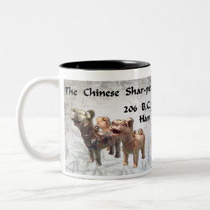 Alte HundeTasse Zweifarbige Tasse