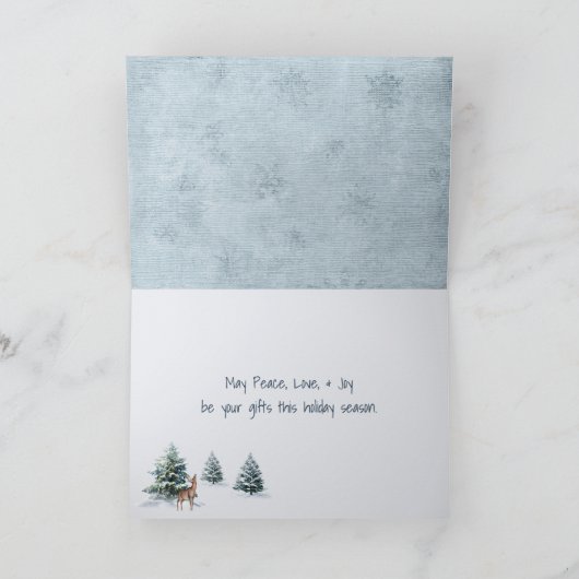 Alte Hütte im Winterwald Karte (Innenseite)