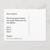 Alte Hütte neue Adresse Ankündigungspostkarte (Rückseite)