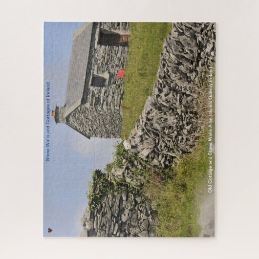 Alte Hütte und Steinmauern Galway Irland. Jigsaw Puzzle (Vertikal)