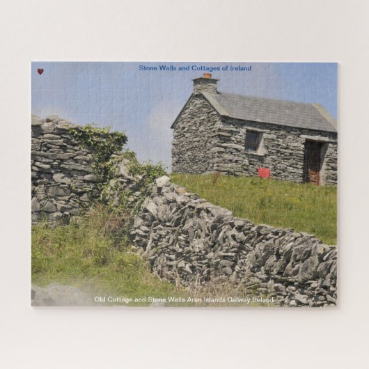 Alte Hütte und Steinmauern Galway Irland. Jigsaw Puzzle (Horizontal)