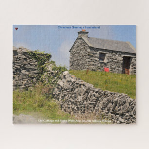 Alte Hütte und Steinmauern Galway Irland. Jigsaw Puzzle