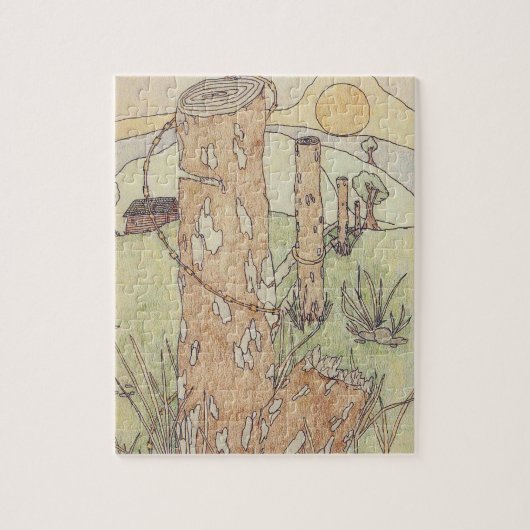 Alte Hütte und Zaun Puzzle (Vertikal)