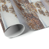 alte Hütten Schneeszene bei Weihnachten Geschenkpapier (Rolleneckpunkt)